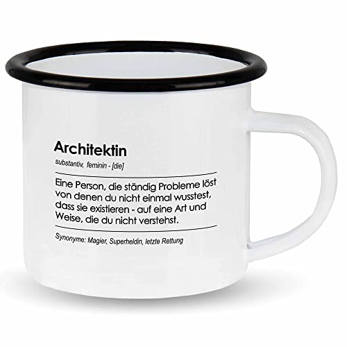 wowshirt Emallie Tasse Geschenk für Architektin Definition Geburtstag Weihnachten, Farbe:White - Black von wowshirt