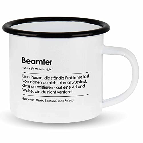 wowshirt Emallie Tasse Geschenk für Beamter Definition Geburtstag Weihnachten, Farbe:White - Black von wowshirt