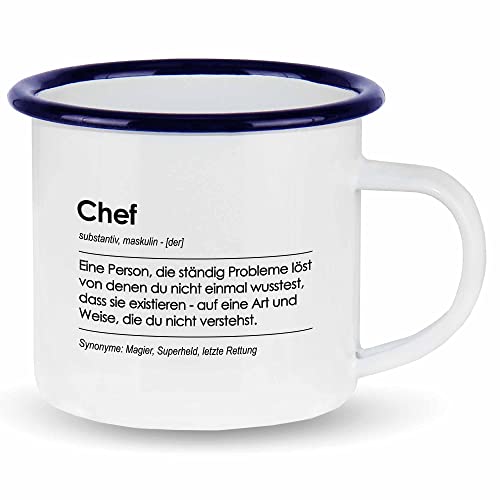 wowshirt Emallie Tasse Geschenk für Chef Definition Geburtstag Weihnachten, Farbe:White - Navy von wowshirt