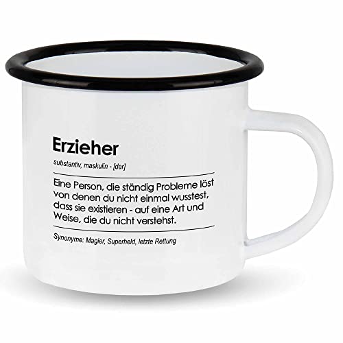 wowshirt Emallie Tasse Geschenk für Erzieher Definition Geburtstag Weihnachten, Farbe:White - Black von wowshirt