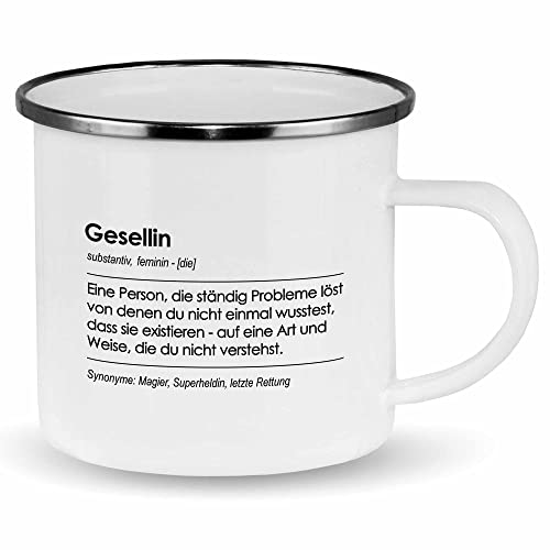 wowshirt Emallie Tasse Geschenk für Gesellin Definition Geburtstag Weihnachten, Farbe:White Metal von wowshirt