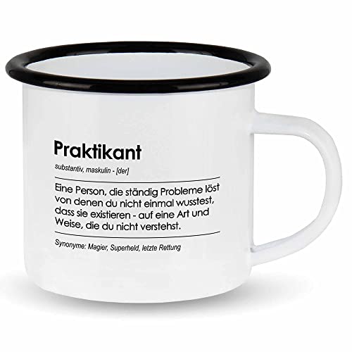 wowshirt Emallie Tasse Geschenk für Praktikant Definition Geburtstag Weihnachten, Farbe:White - Black von wowshirt