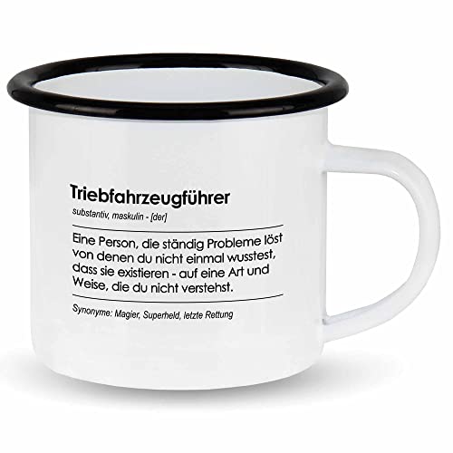 wowshirt Emallie Tasse Geschenk für Triebfahrzeugführer Definition Geburtstag Weihnachten, Farbe:White - Black von wowshirt