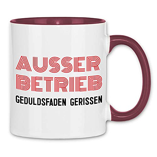 wowshirt Tasse Außer Betrieb Geduldsfaden Gerissen Arbeits-Kollegen Kollegin, Farbe:White - Bordeaux von wowshirt