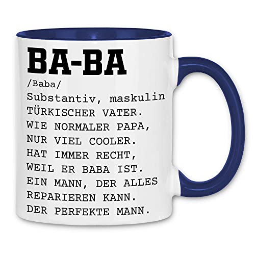 wowshirt Tasse Baba Definition Türkischer Vater Türkei Geschenk, Farbe:White - Navy von wowshirt