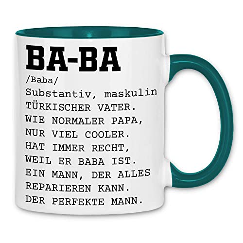 wowshirt Tasse Baba Definition Türkischer Vater Türkei Geschenk, Farbe:White - Petrol von wowshirt