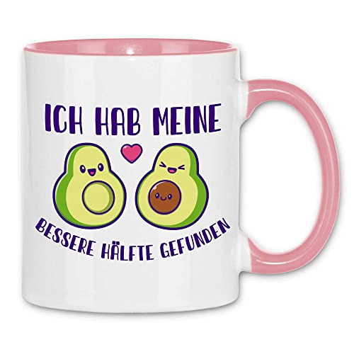 wowshirt Tasse Bessere Hälfte Gefunden Avocado Geschenk-Idee für Sie/Ihn Jahrestag Valentinstag, Farbe:White - Pink von wowshirt