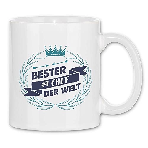 wowshirt Tasse Bester Nummer 1 Chef Der Welt Lieblingschef Krone König Arbeitskollege, Farbe:White - White von wowshirt