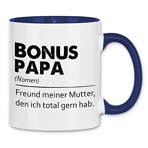 wowshirt Tasse Bonus-Papa Definition Geschenk für Stiefvater Geburtstag Dad, Farbe:White - Navy von wowshirt