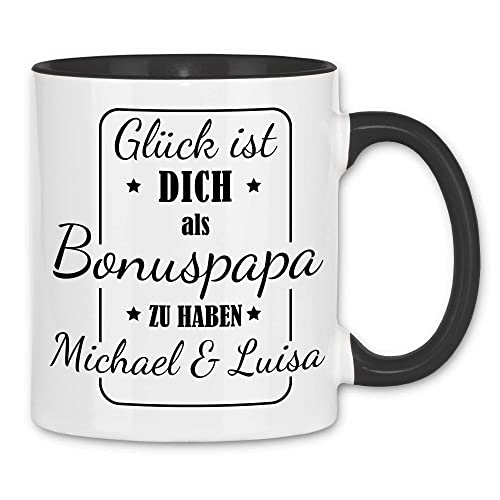 wowshirt Tasse Bonus-Papa Zitat Personalisiertes Geschenk für Stiefvater Vatertag, Farbe:White - Black von wowshirt
