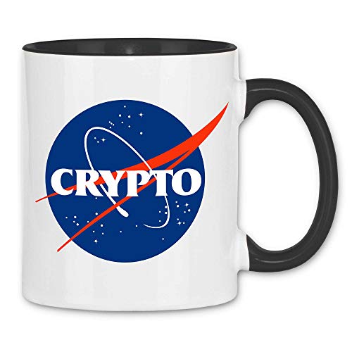 wowshirt Tasse Crypto NASA Kryptowährung Hodle Hodler Bitcoin Blockchain BTC, Farbe:White - Black von wowshirt
