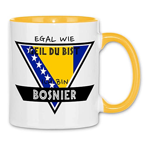 wowshirt Tasse Egal Wie Geil Du Bist Ich Bin Bosnier BOSNISCHE BOSNIEN, Farbe:White - Yellow von wowshirt