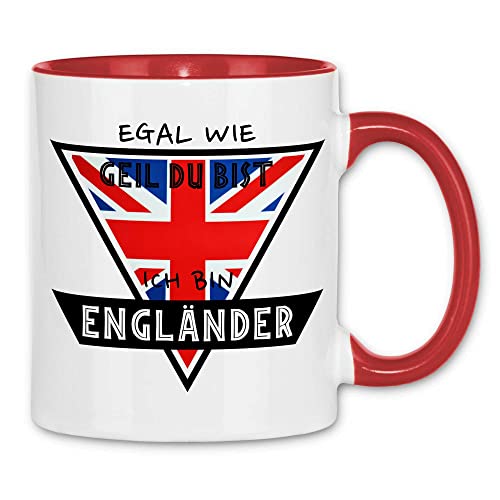 wowshirt Tasse Egal Wie Geil Du Bist Ich Bin Engländer England, Farbe:White - Red von wowshirt