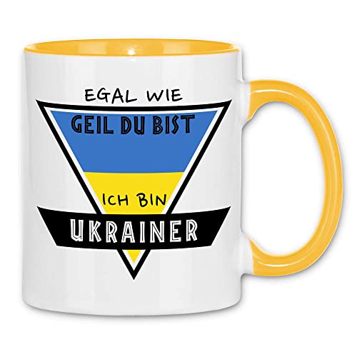 wowshirt Tasse Egal Wie Geil Du Bist Ich Bin Ukrainer Ukraine, Farbe:White - Yellow von wowshirt