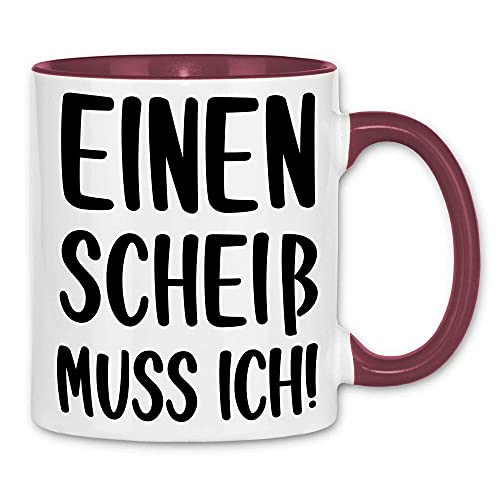 wowshirt Tasse Einen Scheiß Muss ich Spruch Frech Lustig, Farbe:White - Bordeaux von wowshirt