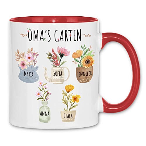 wowshirt Tasse Enkel-Kinder Anpassbare Namen Personalisiertes Geschenk für Oma Omas Garten, Farbe:White - Red wowshirt Tasse Enkel-Kinder Anpassbare Namen Personalisiertes Geschenk für Oma Omas Garten, Farbe:White - Red von wowshirt