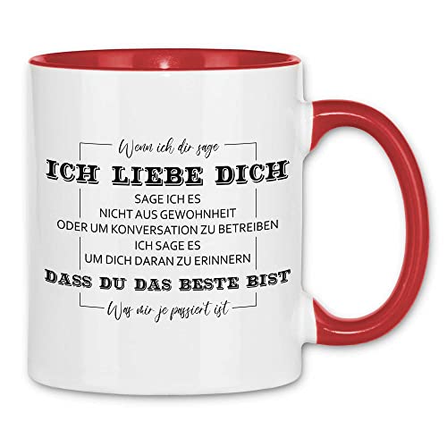 wowshirt Tasse Geschenk-Idee für Sie/Ihn Jahrestag Valentinstag Du Bist Das Beste, Farbe:White - Red von wowshirt