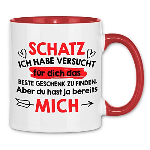 wowshirt Tasse Geschenk-Idee für Sie/Ihn Jahrestag Valentinstag Du Hast Ja Bereits Mich, Farbe:White - Red von wowshirt