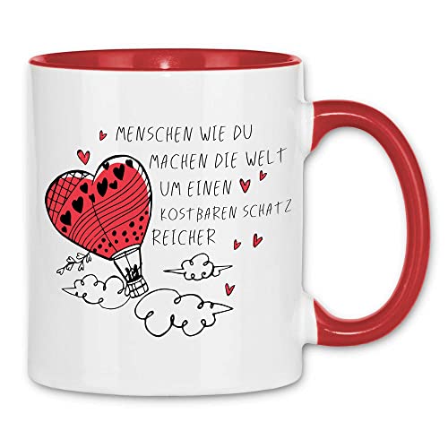 wowshirt Tasse Geschenk-Idee für Sie/Ihn Jahrestag Valentinstag Liebesbeweis Menschen Wie Du, Farbe:White - Red von wowshirt