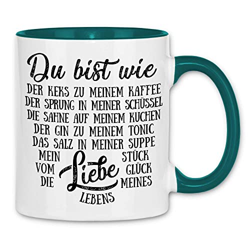 wowshirt Tasse Geschenk-Idee für Sie/Ihn Jahrestag Valentinstag Mit Spruch Liebesgeschenk Liebesbeweis, Farbe:White - Petrol von wowshirt