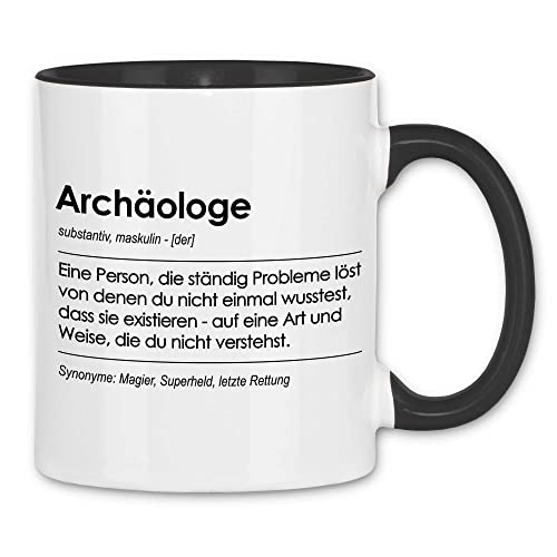 wowshirt Tasse Geschenk für Archäologe Definition Geburtstag Weihnachten, Farbe:White - Black von wowshirt