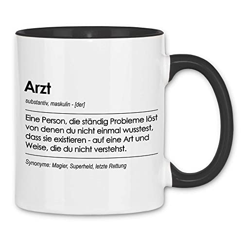 wowshirt Tasse Geschenk für Arzt Definition Geburtstag Weihnachten, Farbe:White - Black von wowshirt