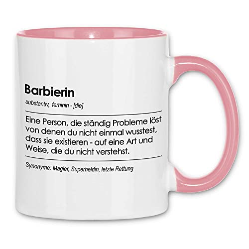 wowshirt Tasse Geschenk für Barbierin Definition Geburtstag Weihnachten, Farbe:White - Pink von wowshirt