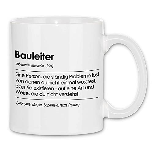 wowshirt Tasse Geschenk für Bauleiter Definition Geburtstag Weihnachten, Farbe:White - White von wowshirt