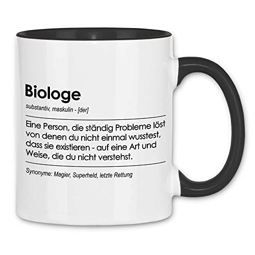 wowshirt Tasse Geschenk für Biologe Definition Geburtstag Weihnachten, Farbe:White - Black von wowshirt
