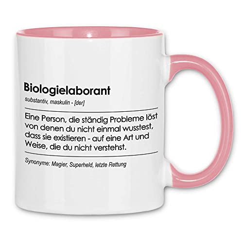 wowshirt Tasse Geschenk für Biologielaborant Definition Geburtstag Weihnachten, Farbe:White - Pink von wowshirt