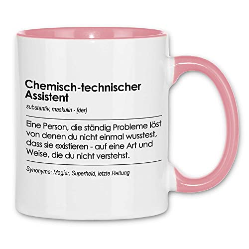 wowshirt Tasse Geschenk für Chemisch-technischer Assistent Definition Geburtstag Weihnachten, Farbe:White - Pink von wowshirt