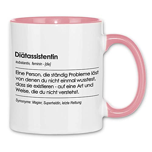 wowshirt Tasse Geschenk für Diätassistentin Definition Geburtstag Weihnachten, Farbe:White - Pink von wowshirt