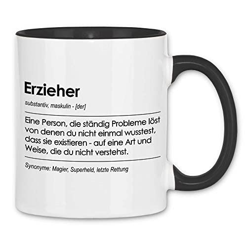 wowshirt Tasse Geschenk für Erzieher Definition Geburtstag Weihnachten, Farbe:White - Black von wowshirt