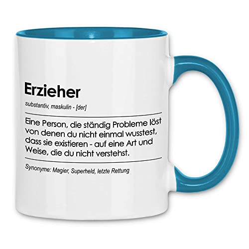 wowshirt Tasse Geschenk für Erzieher Definition Geburtstag Weihnachten, Farbe:White - Light Blue von wowshirt