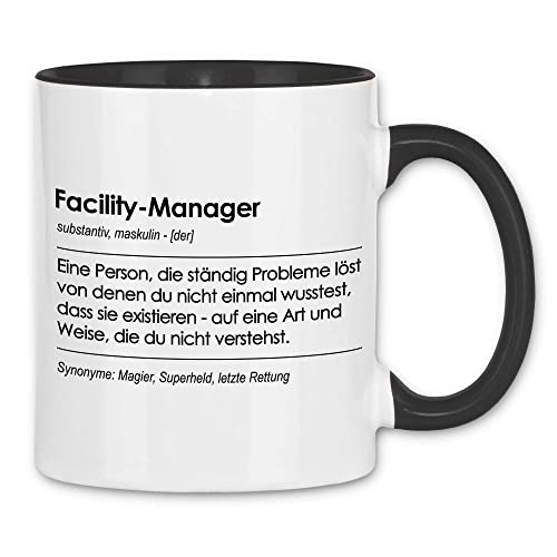 wowshirt Tasse Geschenk für Facility-Manager Definition Geburtstag Weihnachten, Farbe:White - Black von wowshirt