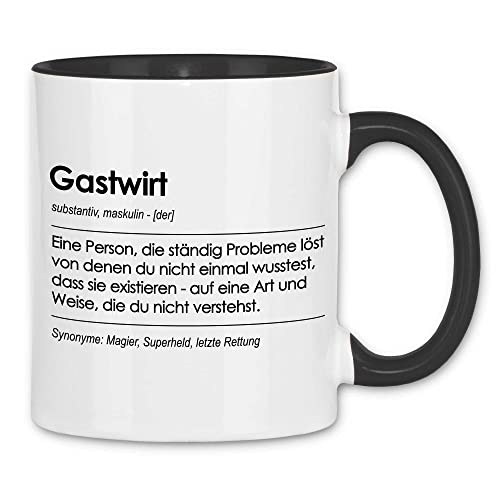 wowshirt Tasse Geschenk für Gastwirt Definition Geburtstag Weihnachten, Farbe:White - Black von wowshirt