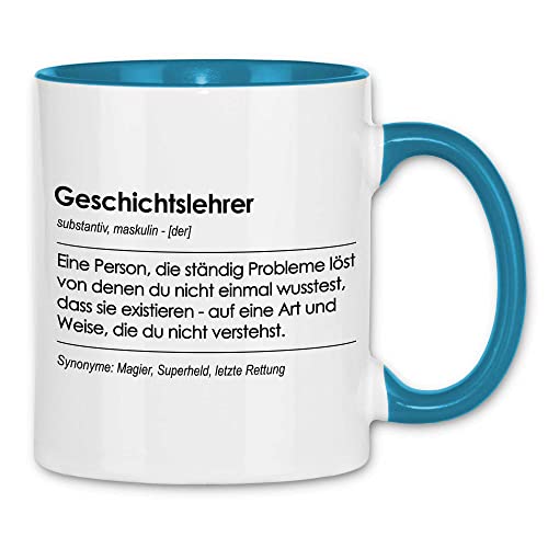 wowshirt Tasse Geschenk für Geschichtslehrer Definition Geburtstag Weihnachten, Farbe:White - Light Blue von wowshirt