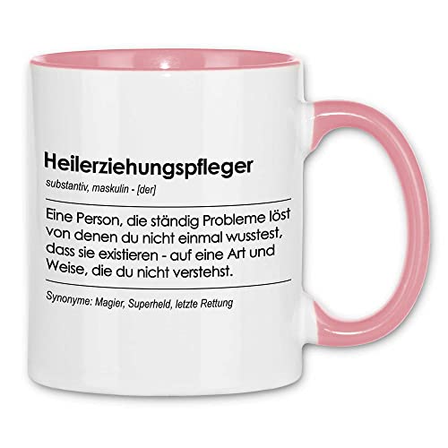 wowshirt Tasse Geschenk für Heilerziehungspfleger Definition Geburtstag Weihnachten, Farbe:White - Pink von wowshirt
