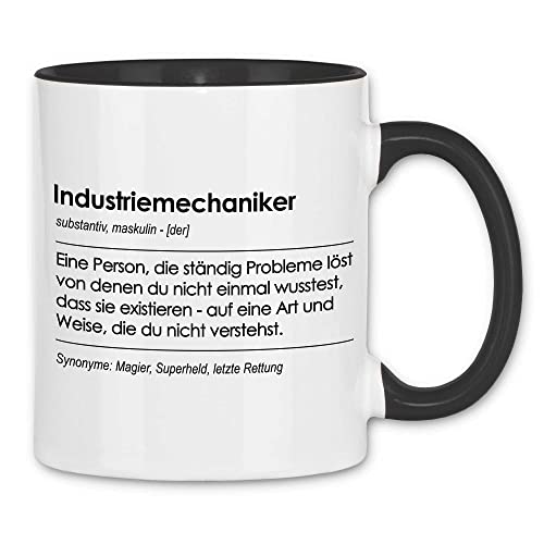 wowshirt Tasse Geschenk für Industriemechaniker Definition Geburtstag Weihnachten, Farbe:White - Black von wowshirt