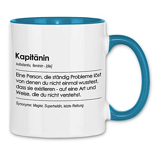 wowshirt Tasse Geschenk für Kapitänin Definition Geburtstag Weihnachten, Farbe:White - Light Blue von wowshirt