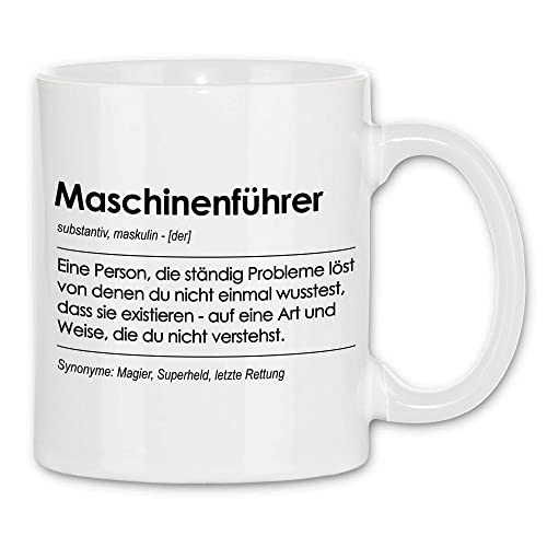 wowshirt Tasse Geschenk für Maschinenführer Definition Geburtstag Weihnachten, Farbe:White - White von wowshirt