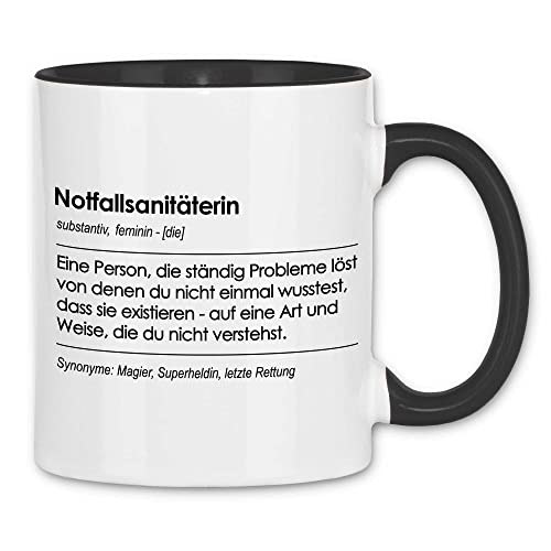 wowshirt Tasse Geschenk für Notfallsanitäterin Definition Geburtstag Weihnachten, Farbe:White - Black von wowshirt