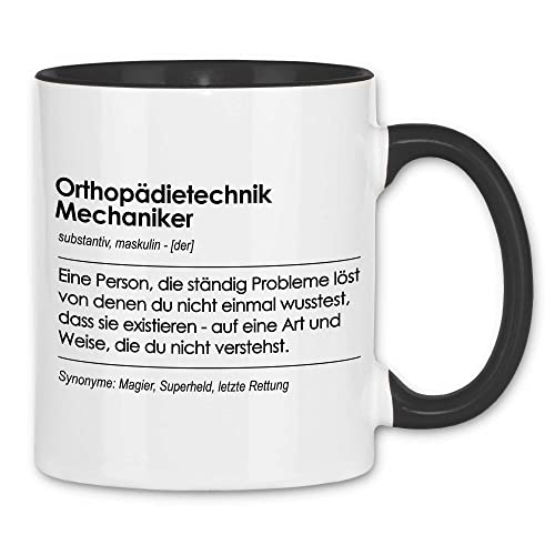 wowshirt Tasse Geschenk für Orthopädietechnik Mechaniker Definition Geburtstag Weihnachten, Farbe:White - Black von wowshirt