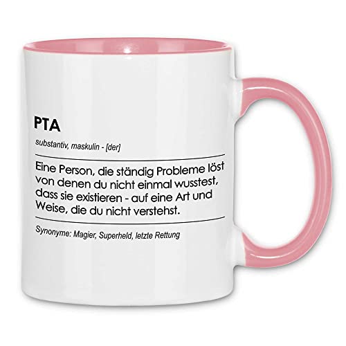 wowshirt Tasse Geschenk für PTA Definition Geburtstag Weihnachten, Farbe:White - Pink von wowshirt