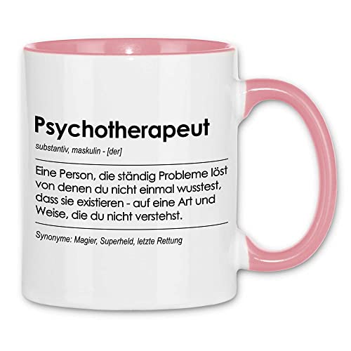 wowshirt Tasse Geschenk für Psychotherapeut Definition Geburtstag Weihnachten, Farbe:White - Pink von wowshirt