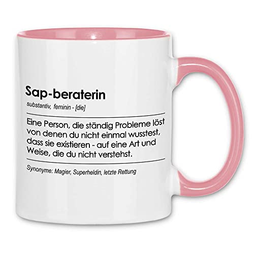 wowshirt Tasse Geschenk für Sap-beraterin Definition Geburtstag Weihnachten, Farbe:White - Pink von wowshirt