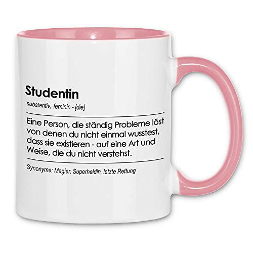 wowshirt Tasse Geschenk für Studentin Definition Geburtstag Weihnachten, Farbe:White - Pink von wowshirt