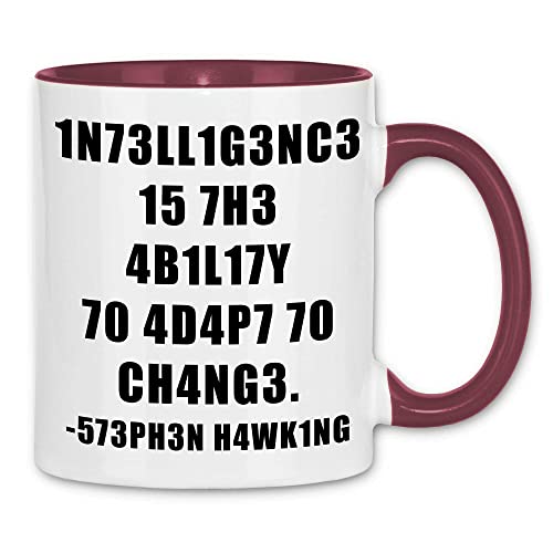 wowshirt Tasse Hawking Fähigkeitstest Ingenieur für Mathe-Lehrer Wissenschaftler IQ Genie Geek Gag, Farbe:White - Bordeaux von wowshirt