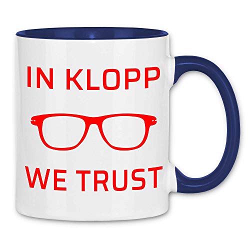 wowshirt Tasse In Klopp We Trust Jurgen Klopp Liverpool LFC, Farbe:White - Navy von wowshirt