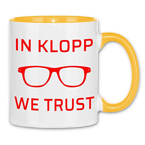 wowshirt Tasse In Klopp We Trust Jurgen Klopp Liverpool LFC, Farbe:White - Yellow von wowshirt